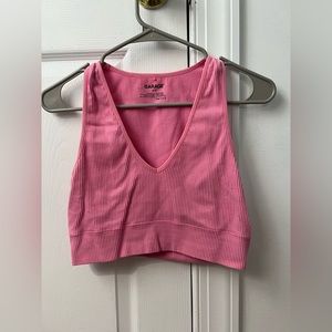 Garage cropped pink tank top